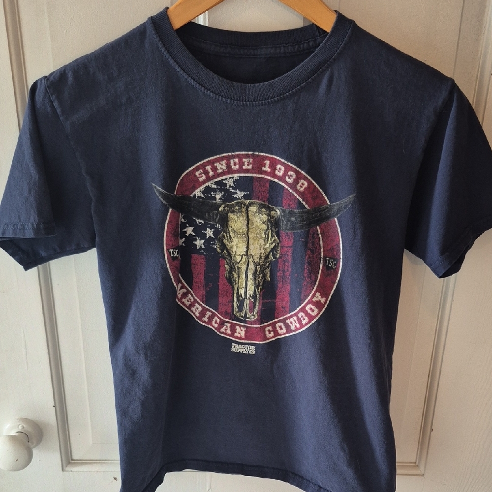 Kids American Cowboy Graphic Tee - Navy